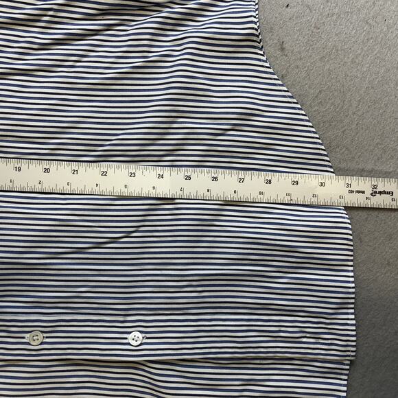 LL Bean Dress Shirt Mens 17.5/35 Button Down Up Striped Oxford Preppy Business - Picture 5 of 7